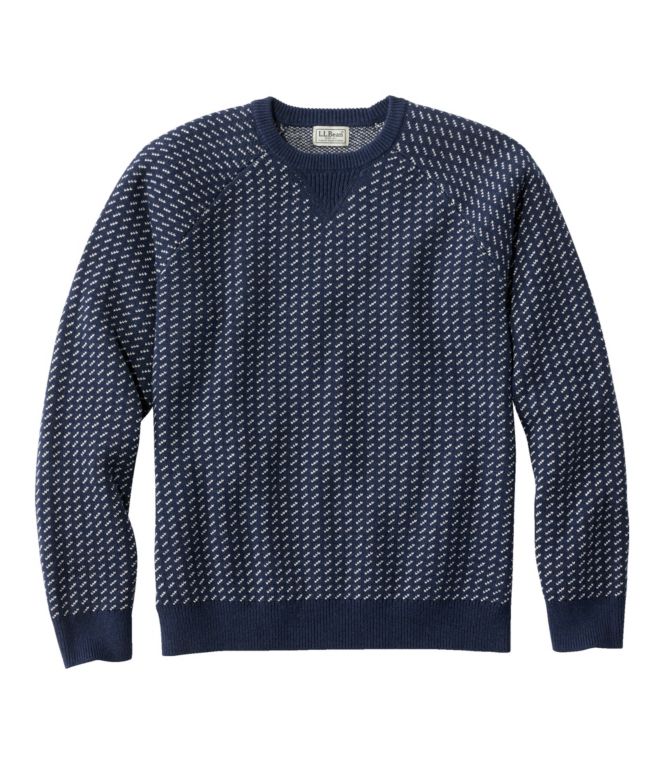Men's Wicked Soft Cotton/Cashmere Sweater, Crewneck, Pattern
