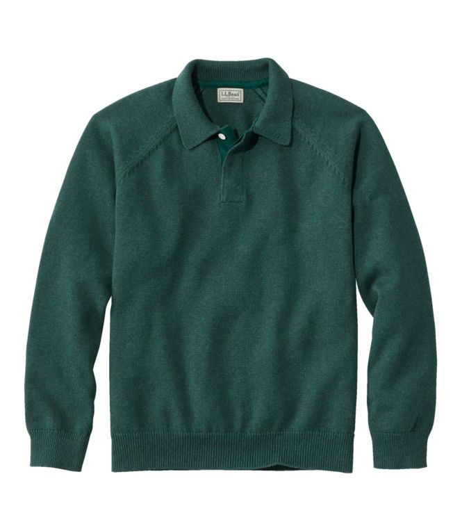 Men's Wicked Soft Cotton/Cashmere Sweater, Rugby Polo