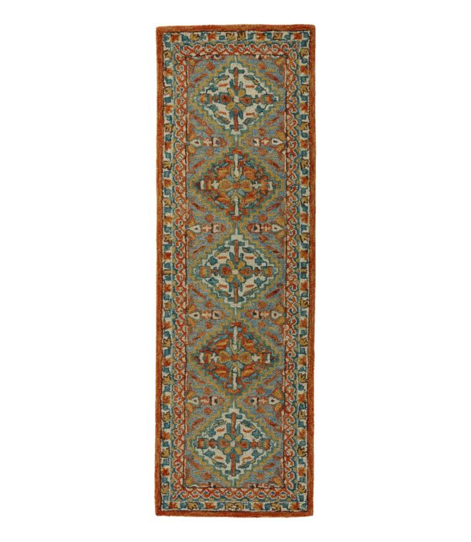 Bordered Medallion Wool Tufted Runner