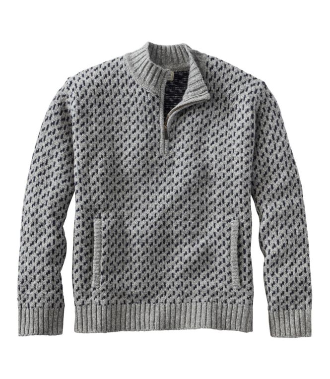 Men's Bean's Classic Ragg Wool Sweater, Half Zip, Fair Isle