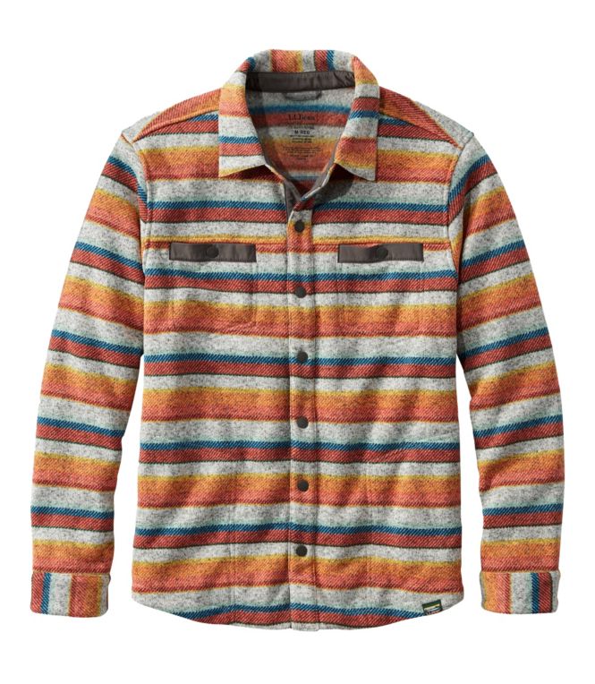 Men's Bean's Sweater Fleece Shirt Jac, Print
