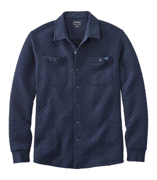Men's Quilted Sweatshirts, Snap Overshirt