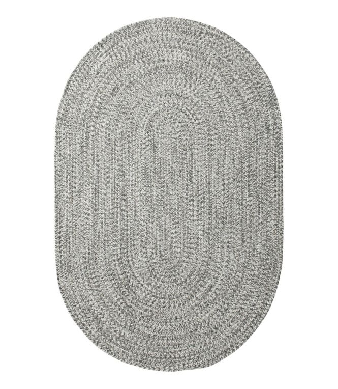 All-Weather Braided Rug, Concentric Pattern Oval
