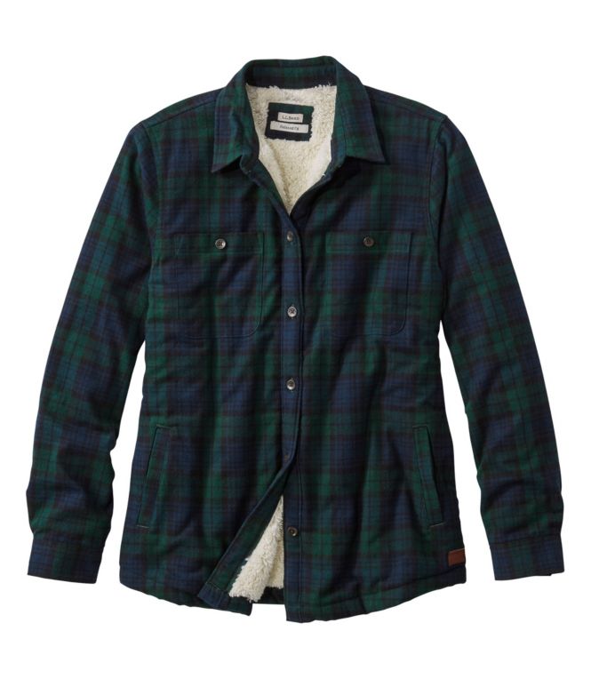 Women's Scotch Plaid Shirt, Sherpa-Lined