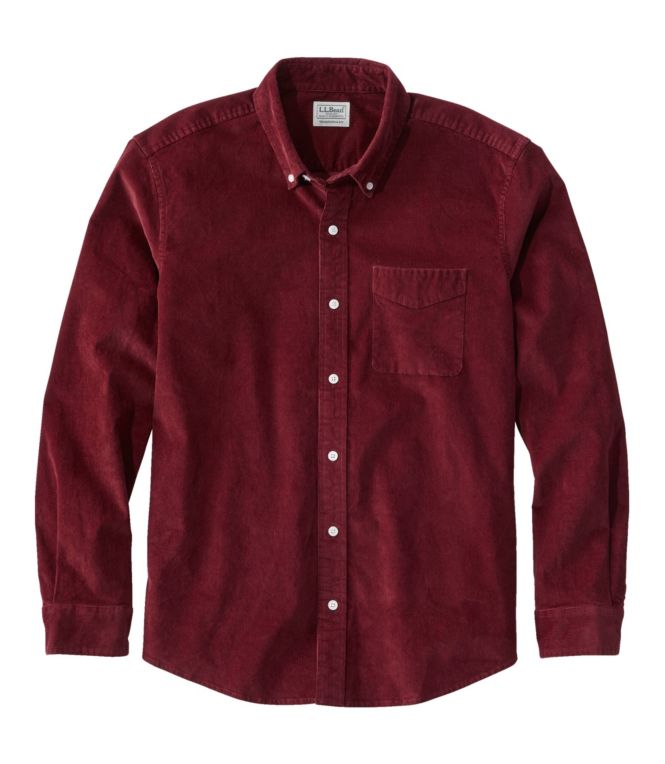 Men's Comfort Stretch Corduroy Shirt, Long-Sleeve, Traditional Untucked Fit