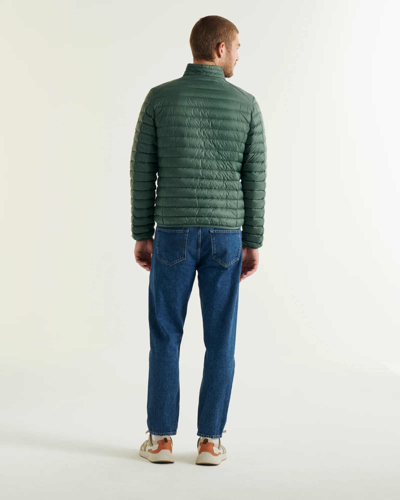 Light khaki matte lightweight padded jacket