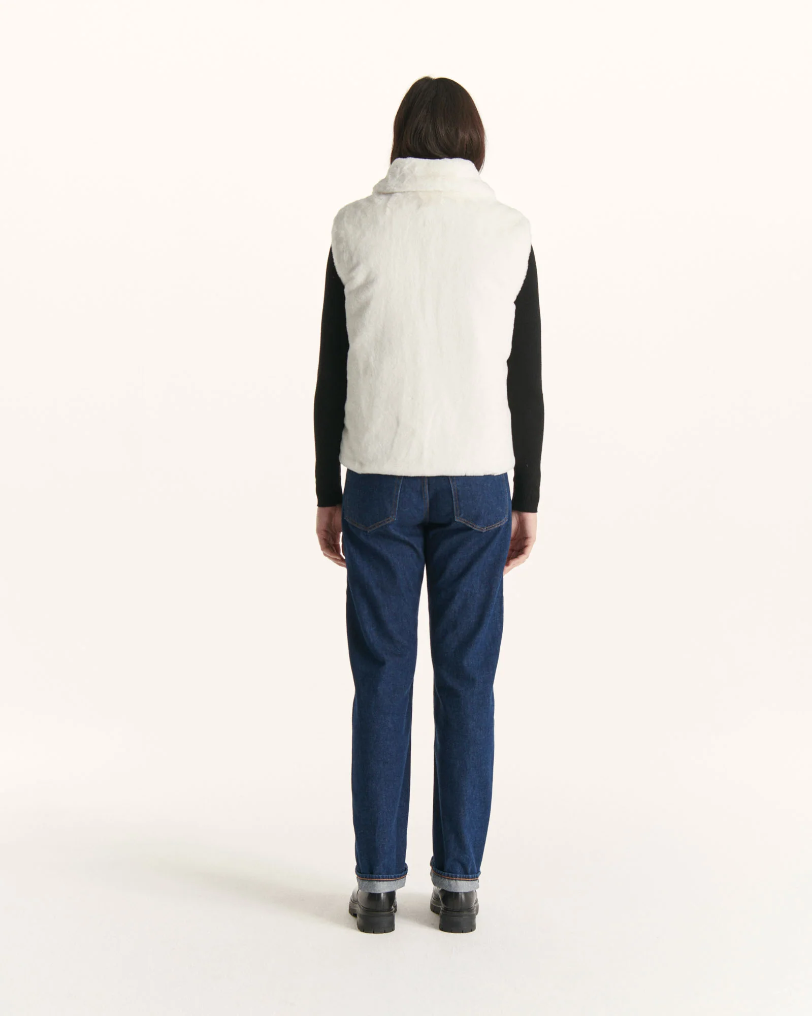 Down jacket with crystals Swarovski®️ sleeveless reversible Grand Froid White Daria