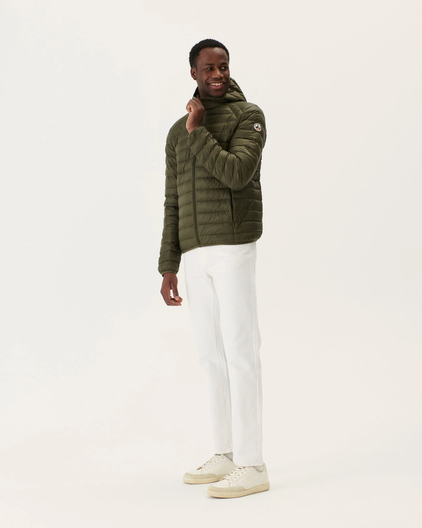 Lightweight hooded down jacket Dark denim Nico