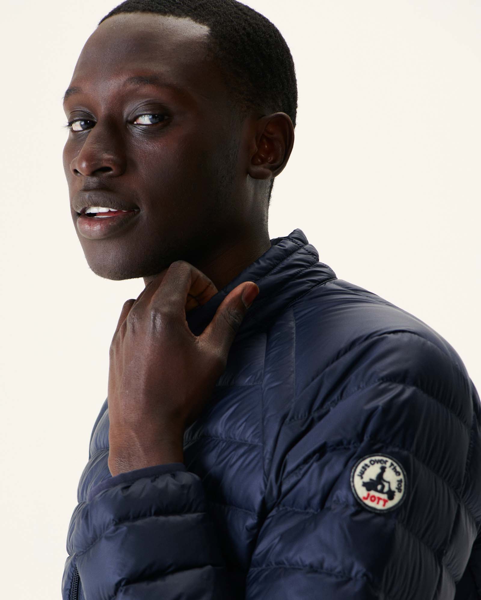 Light khaki matte lightweight padded jacket