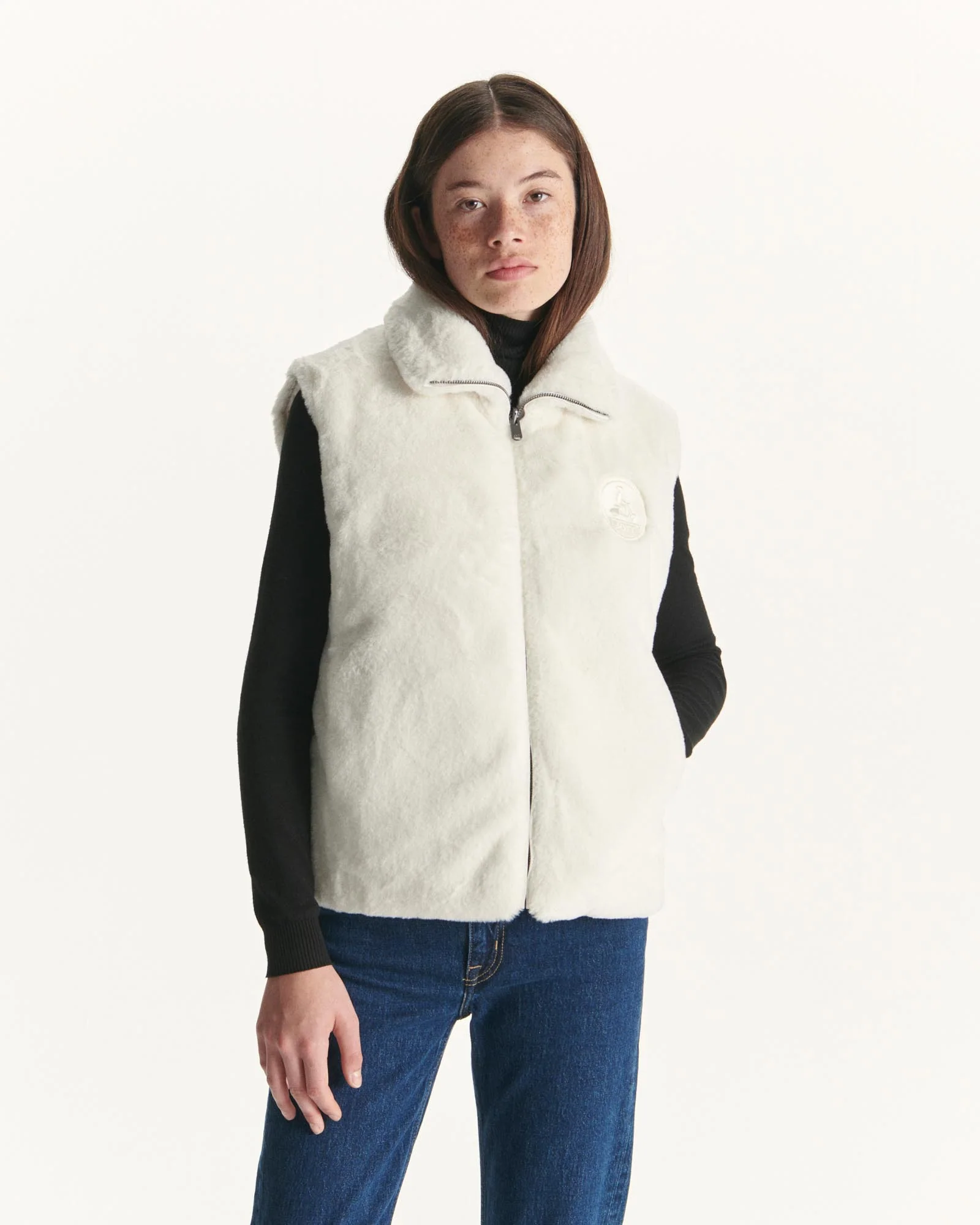 Down jacket reversible sleeveless Grand Froid White Daria 2.0