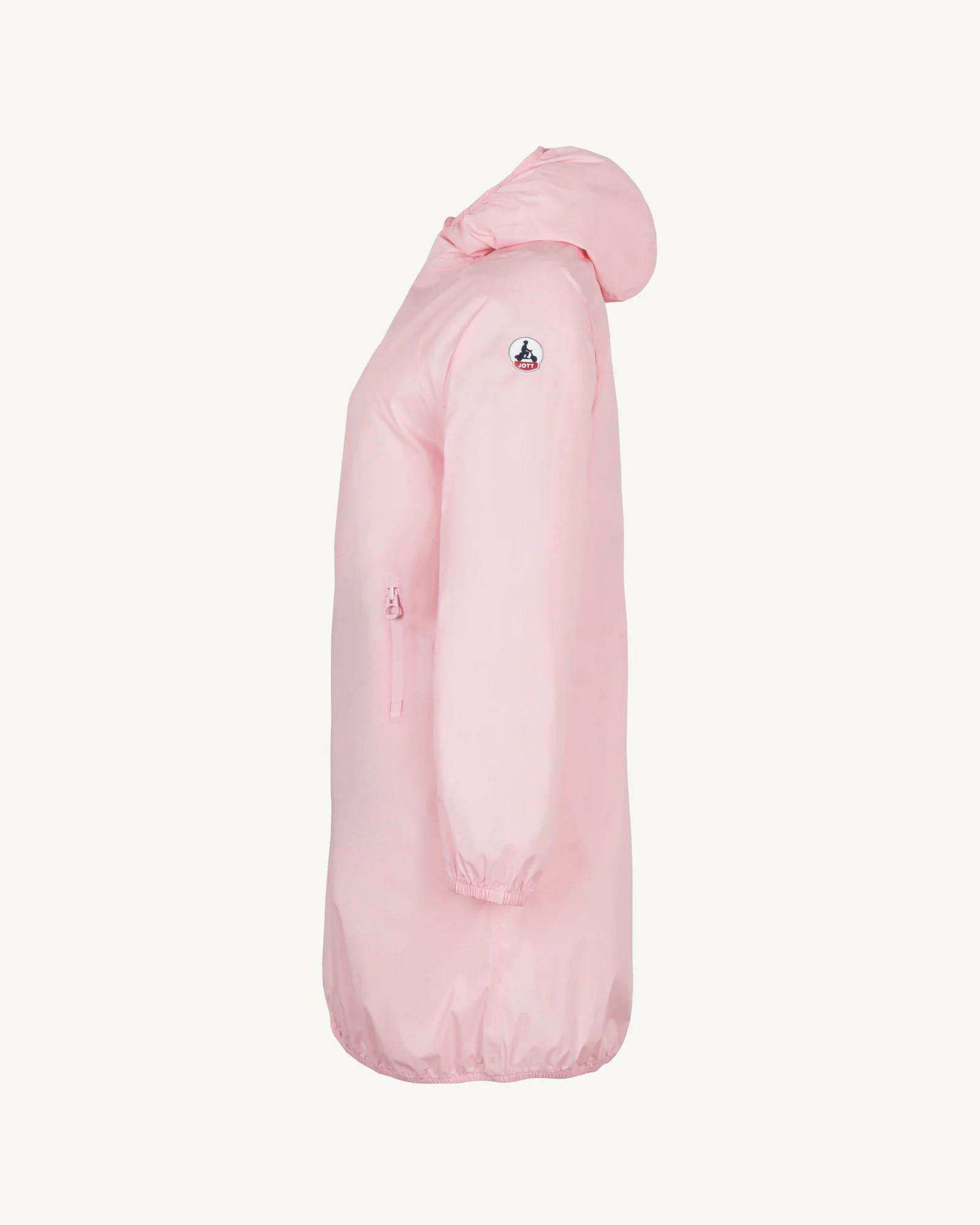Long hooded raincoat Peach Pink Glendale