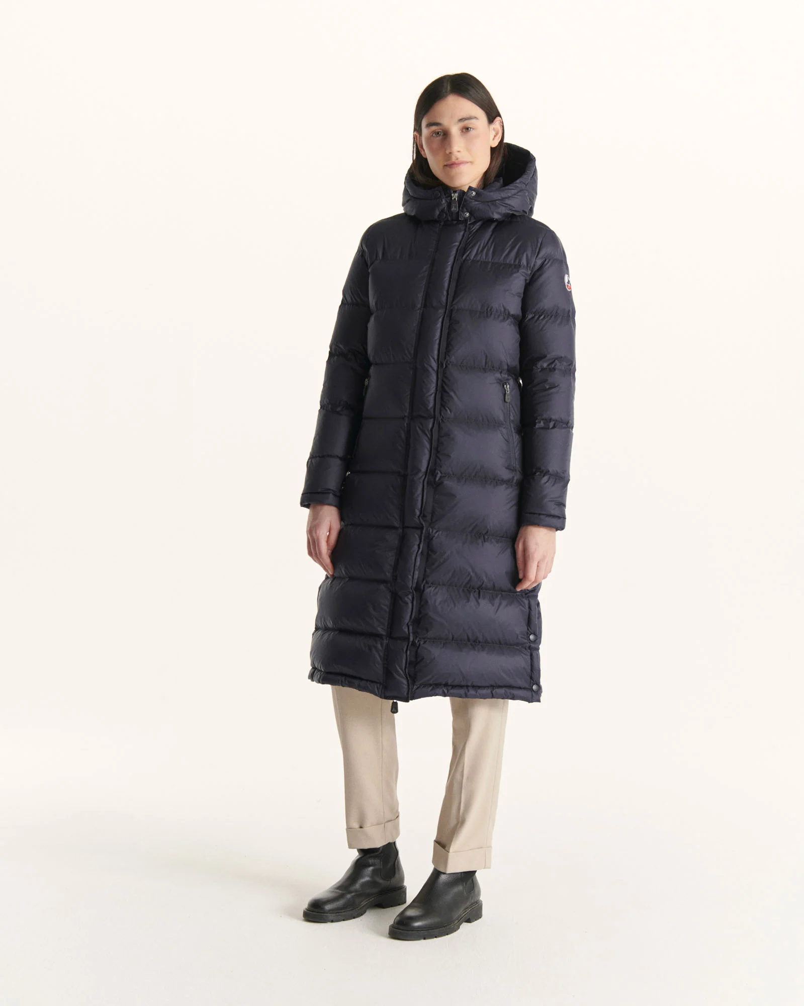 Long hooded down jacket Extreme Cold Black Karachi