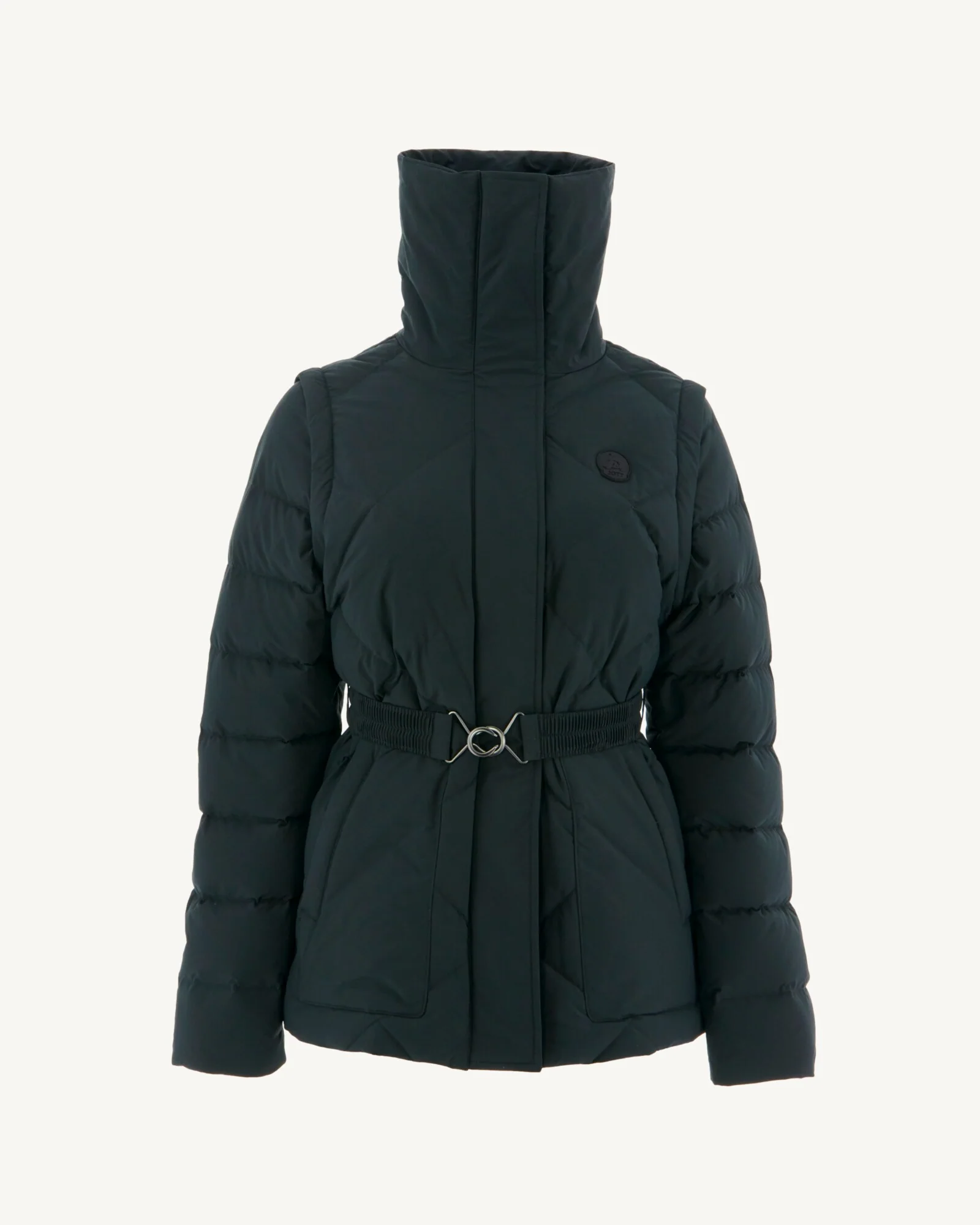 Down jacket removable sleeves Black Anita
