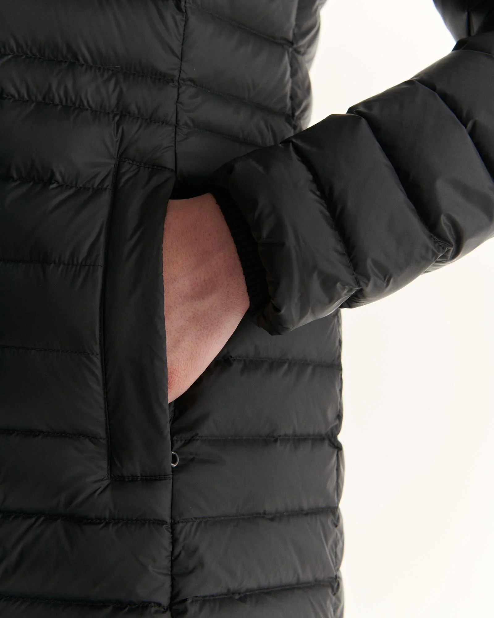 Down jacket mid-length hoodie Black Nour 2.0