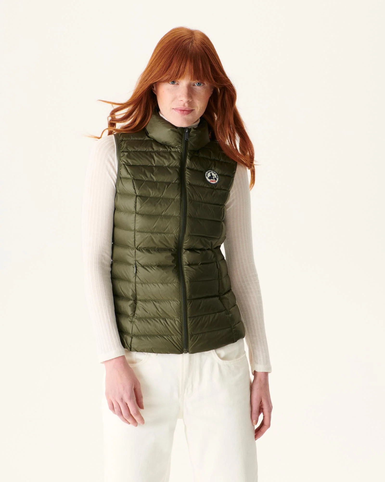 Lightweight sleeveless Army Seda down jacket
