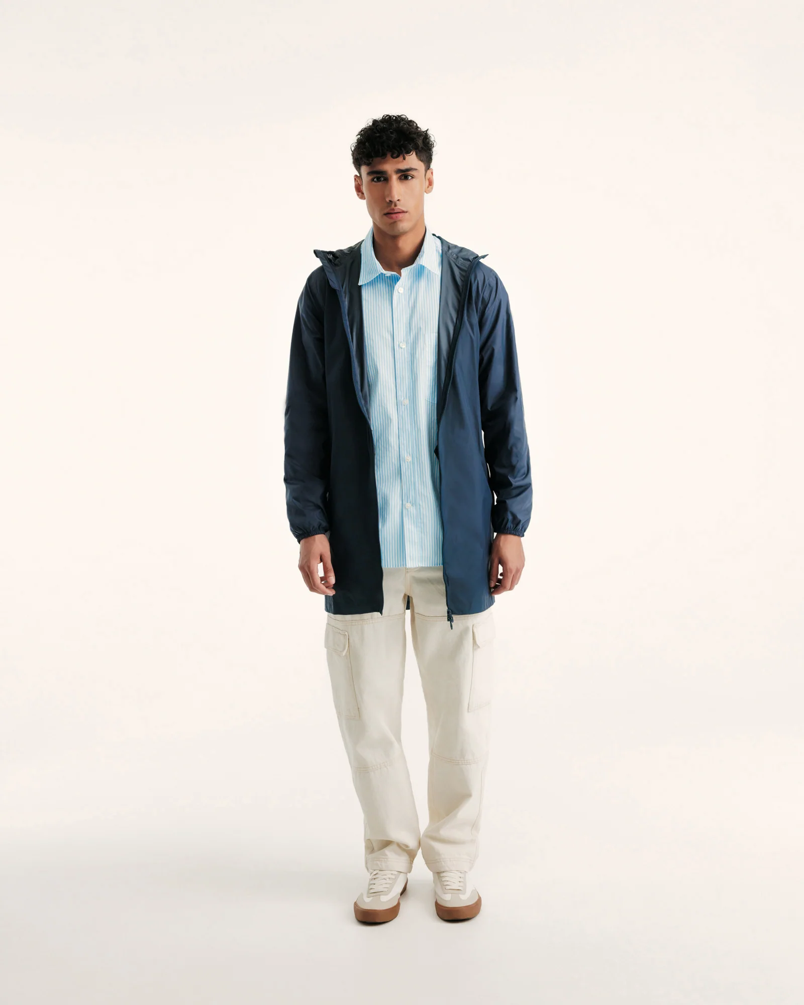 Tangerine Oban packable long hooded raincoat