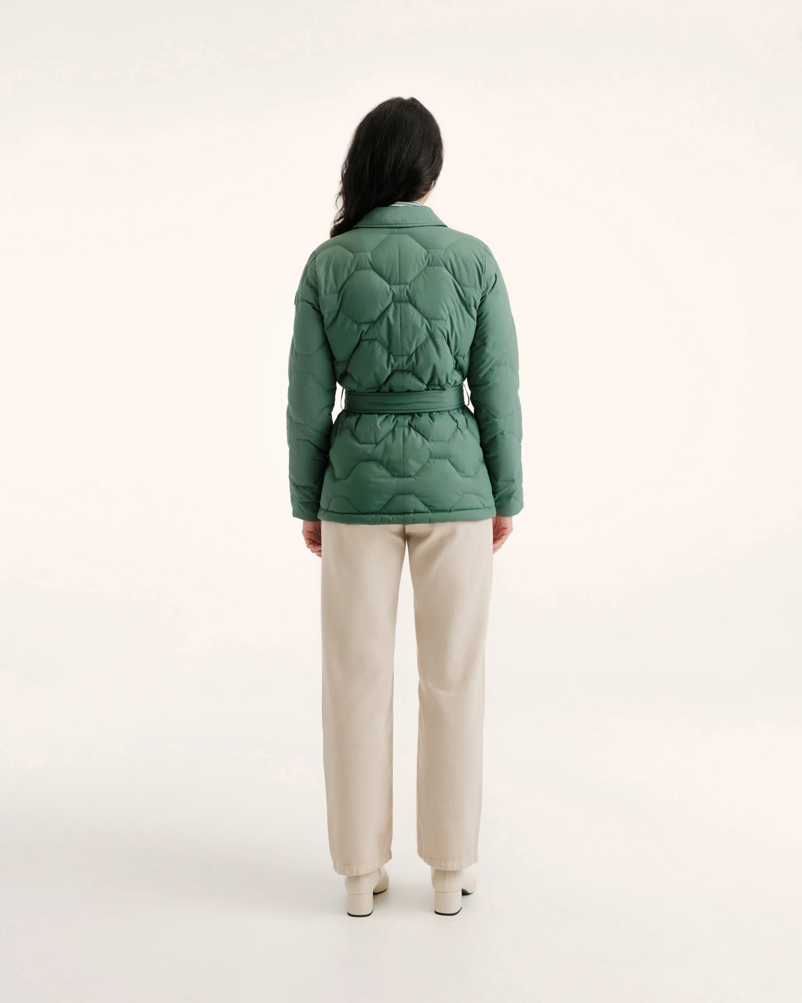 Down jacket Ultralight saharienne Celadon green Carmen