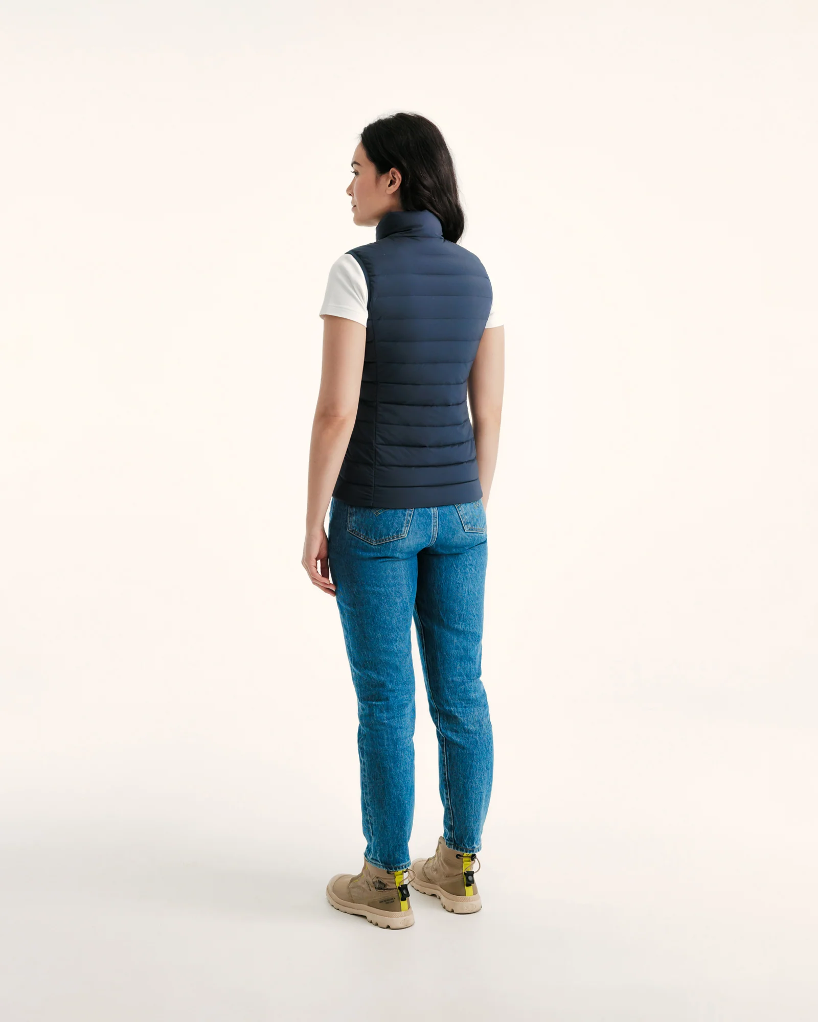 Down jacket sleeveless stretch Beige Grenada