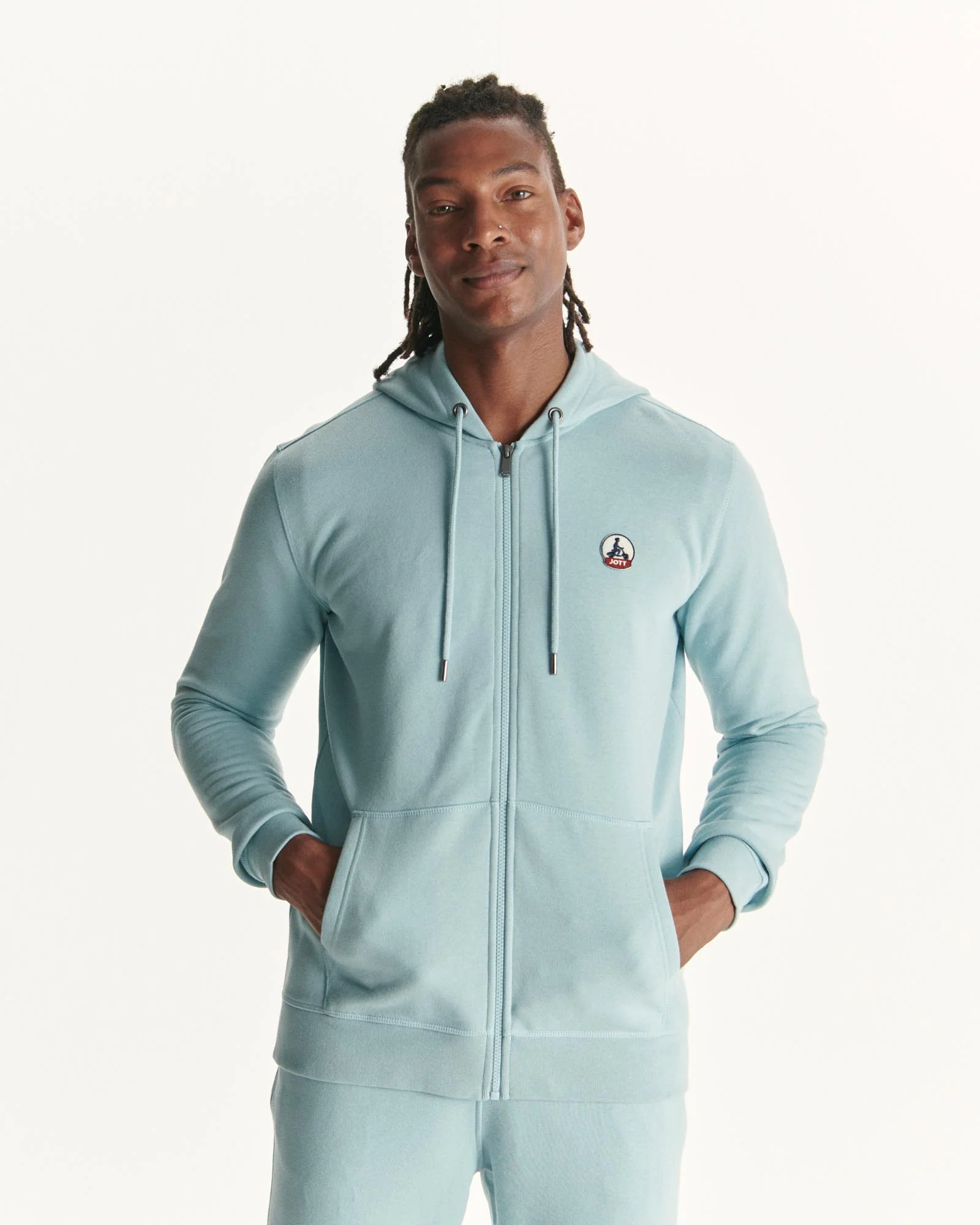 Hoodie in organic cotton Iceberg Mexico blue