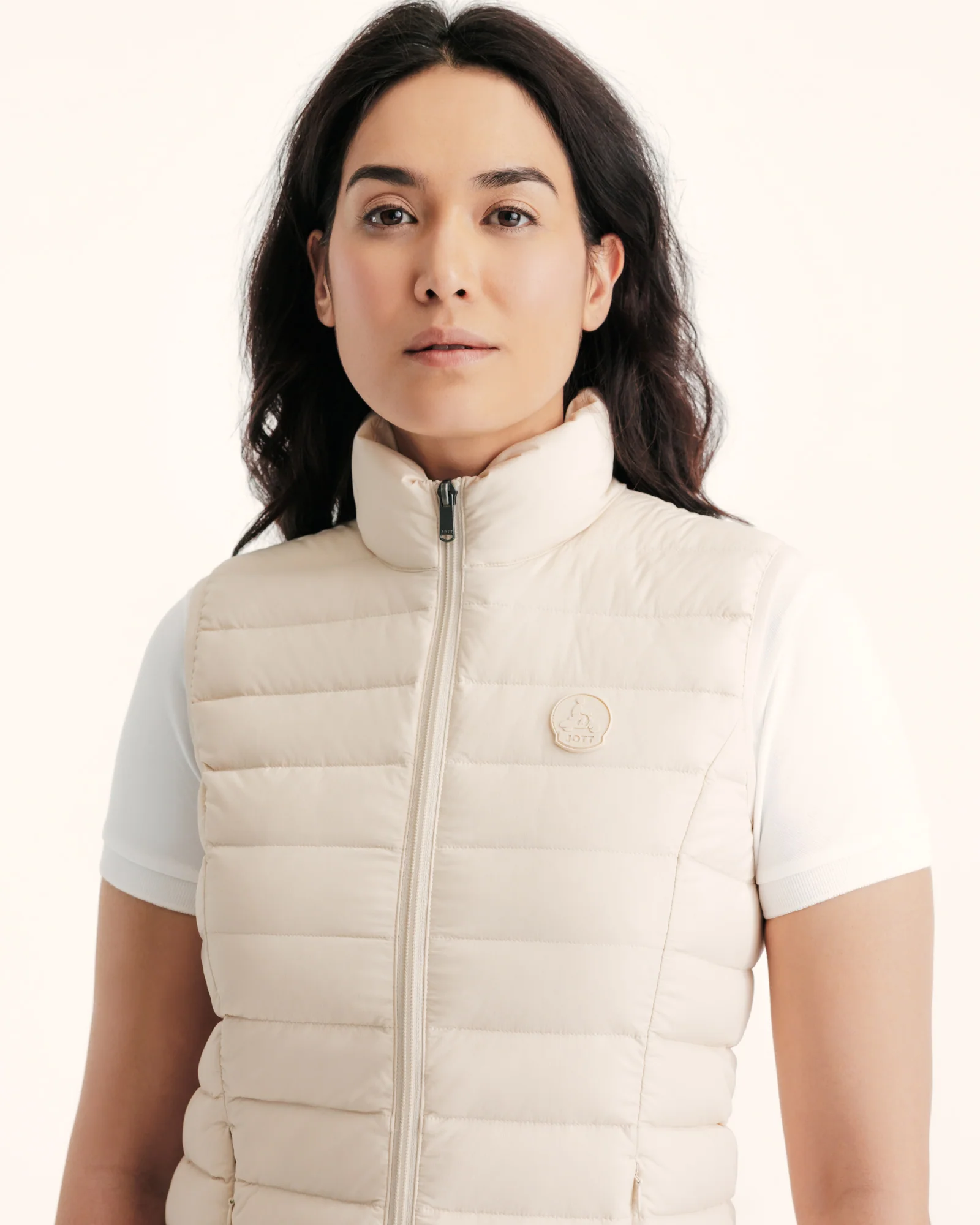 Down jacket sleeveless stretch Beige Grenada