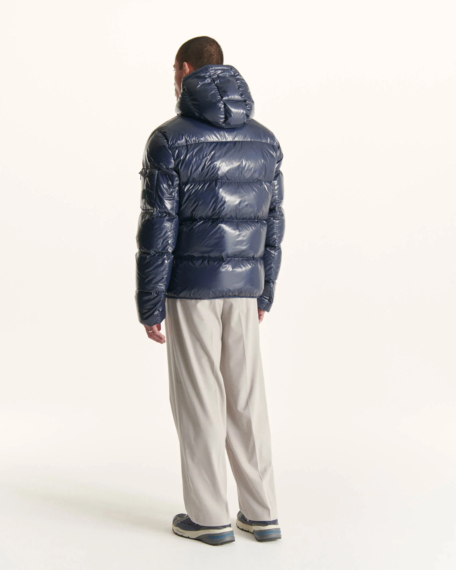Down jacket Grand Froid hoodie lacquered Navy Java
