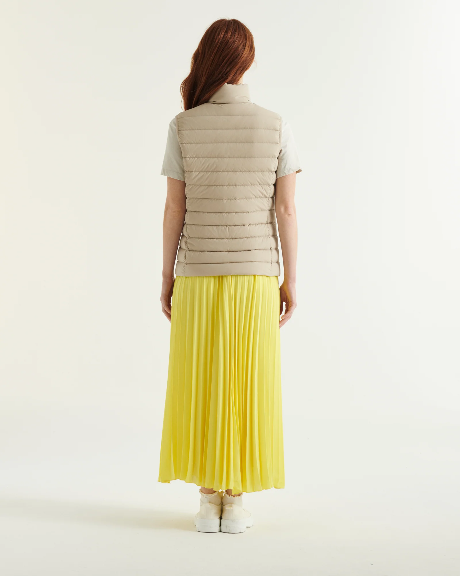 Down jacket sleeveless stretch Beige Grenada