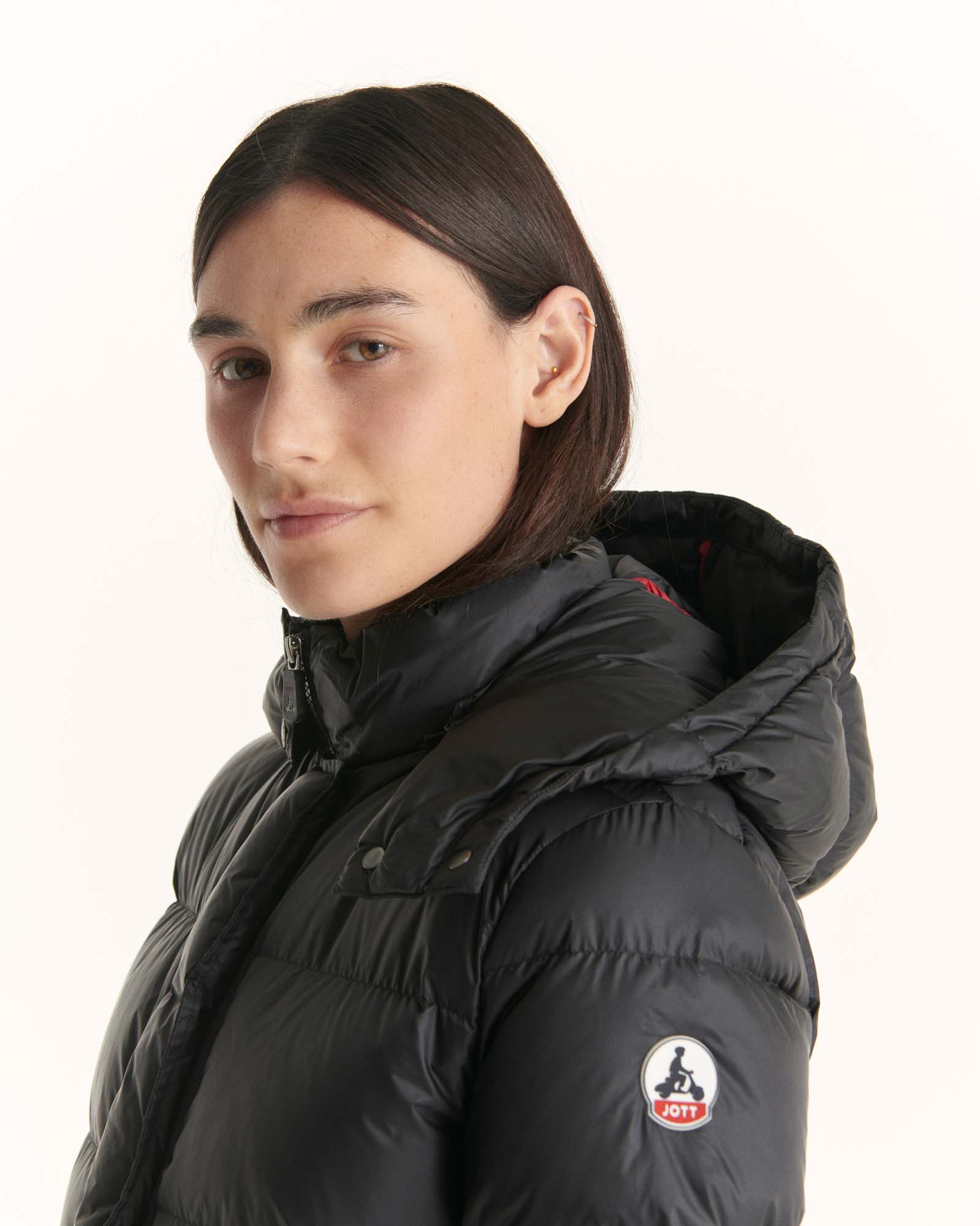 Long hooded down jacket Extreme Cold Black Karachi