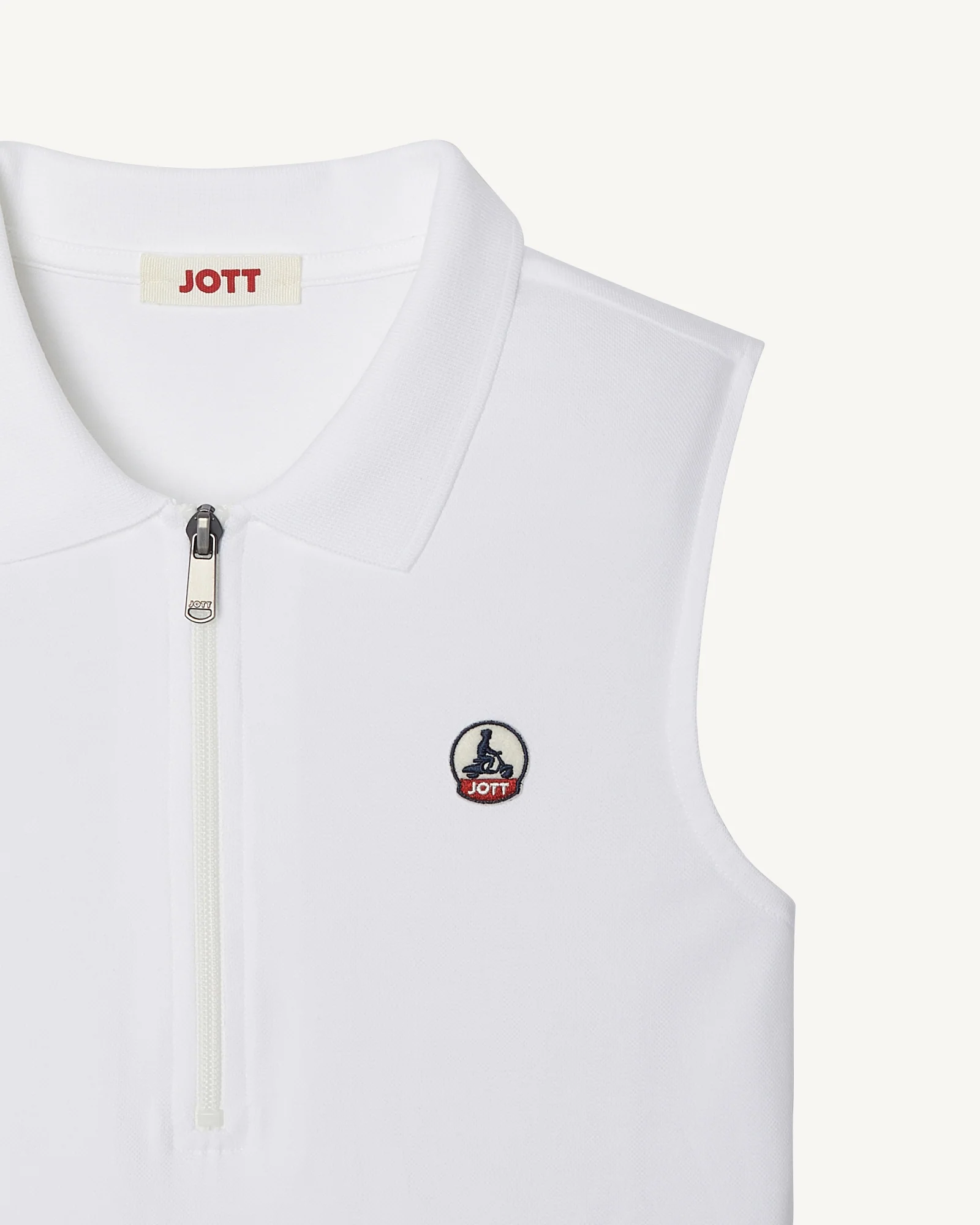 Sleeveless polo dress in organic cotton White Esmeralda