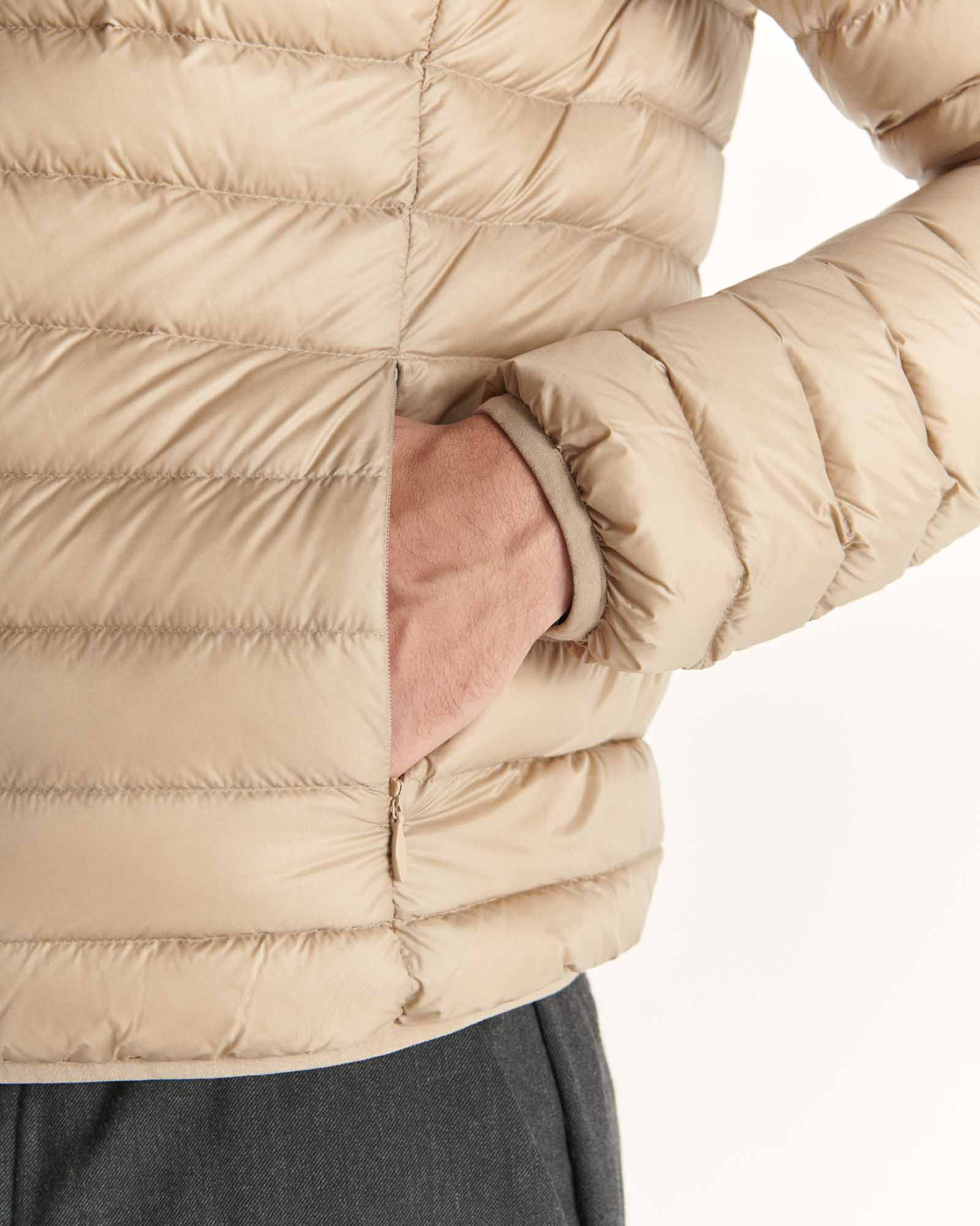 Lightweight hooded down jacket Dark denim Nico