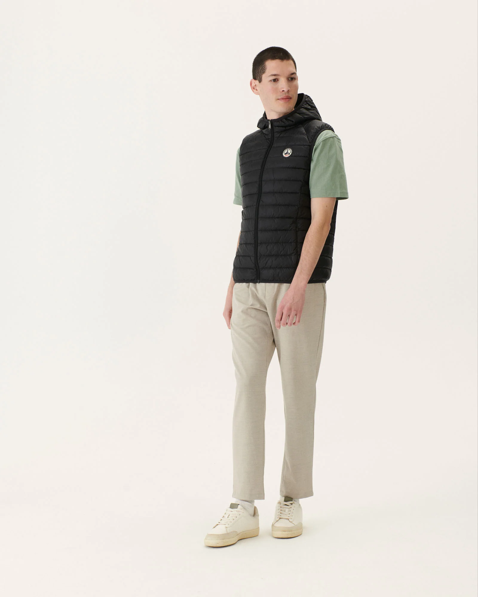 Marine Pat hooded Sleeveless down jacket