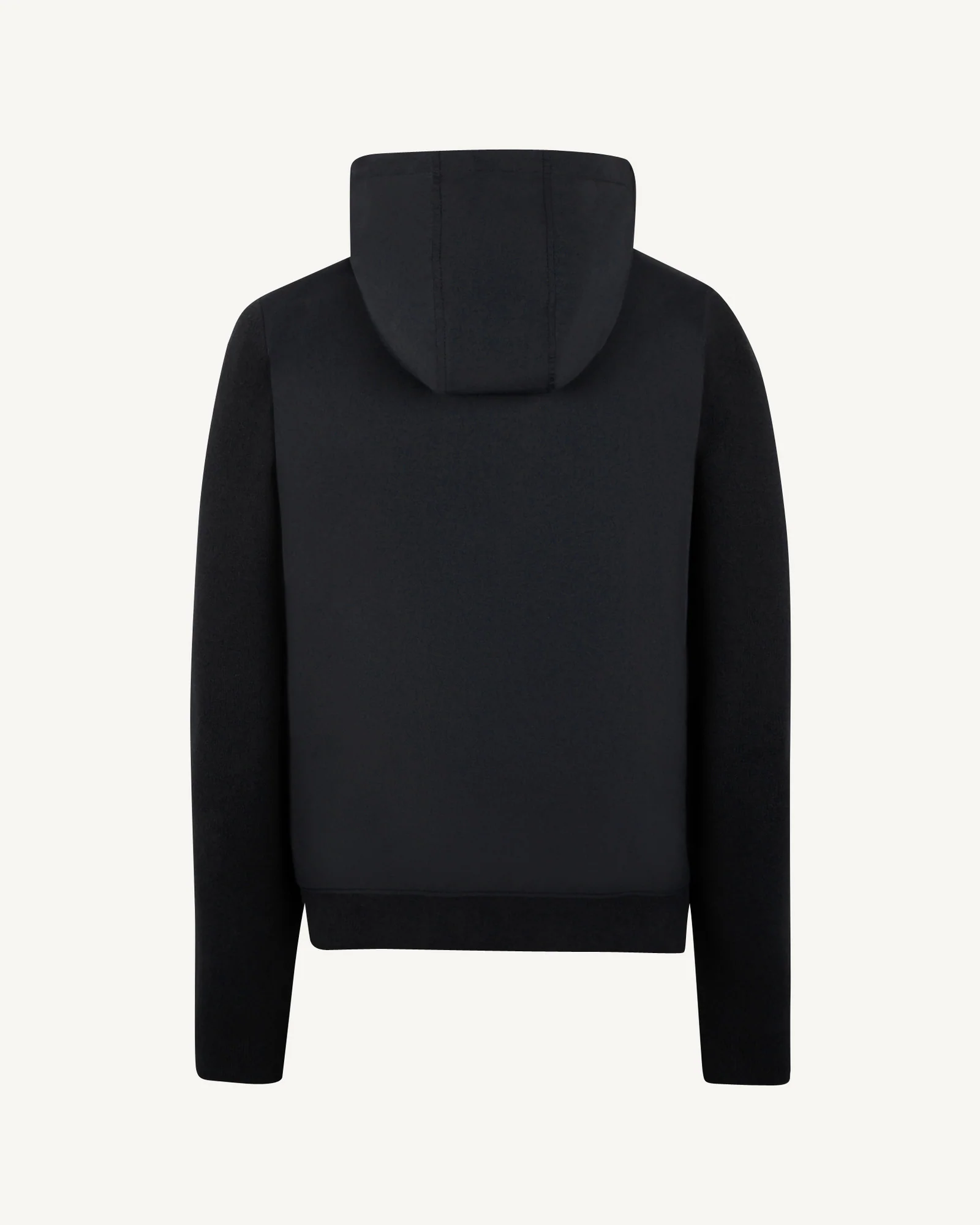 Two-material hooded jacket Black Bardenas