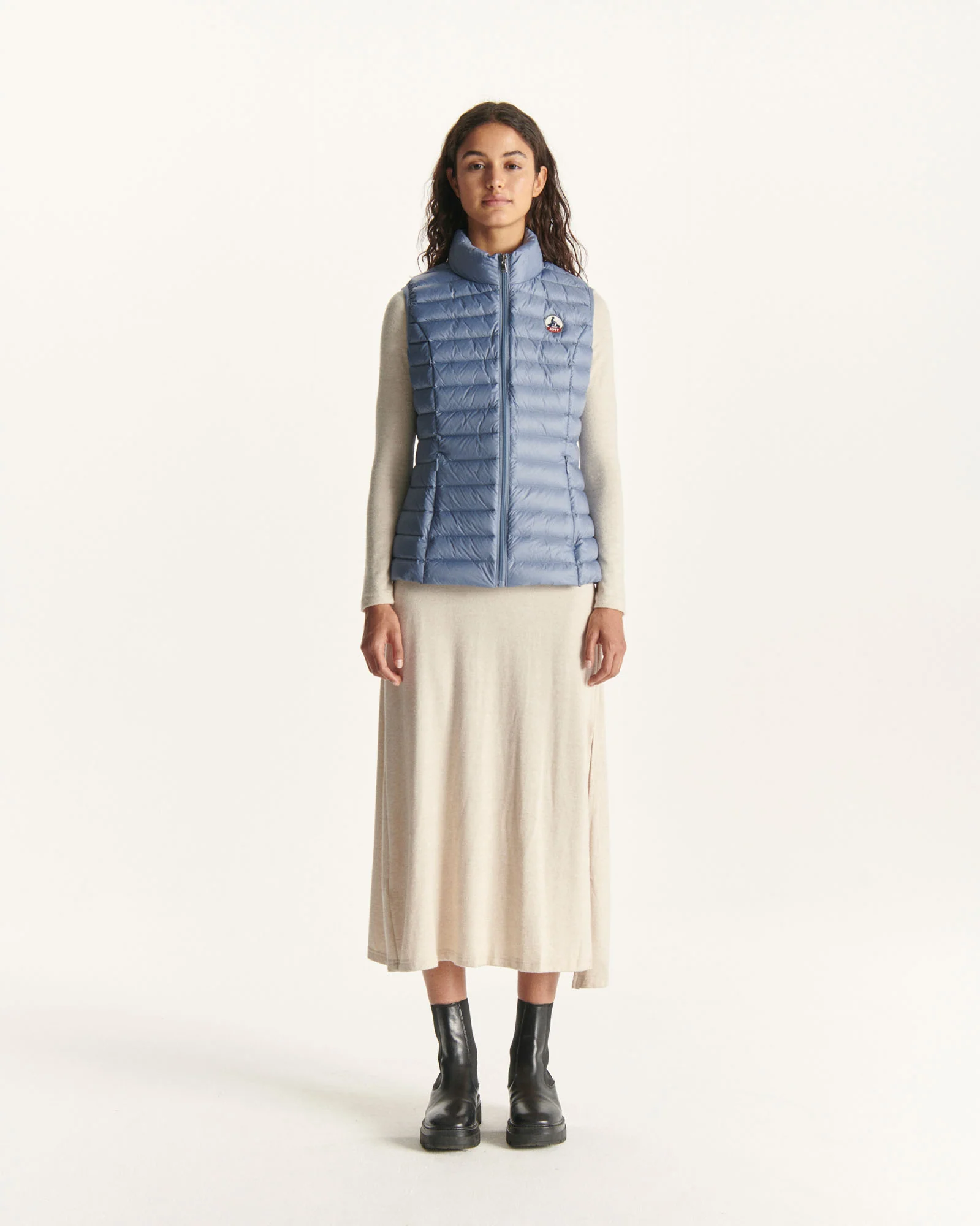 Light Sleeveless down jacket Faded blue Seda