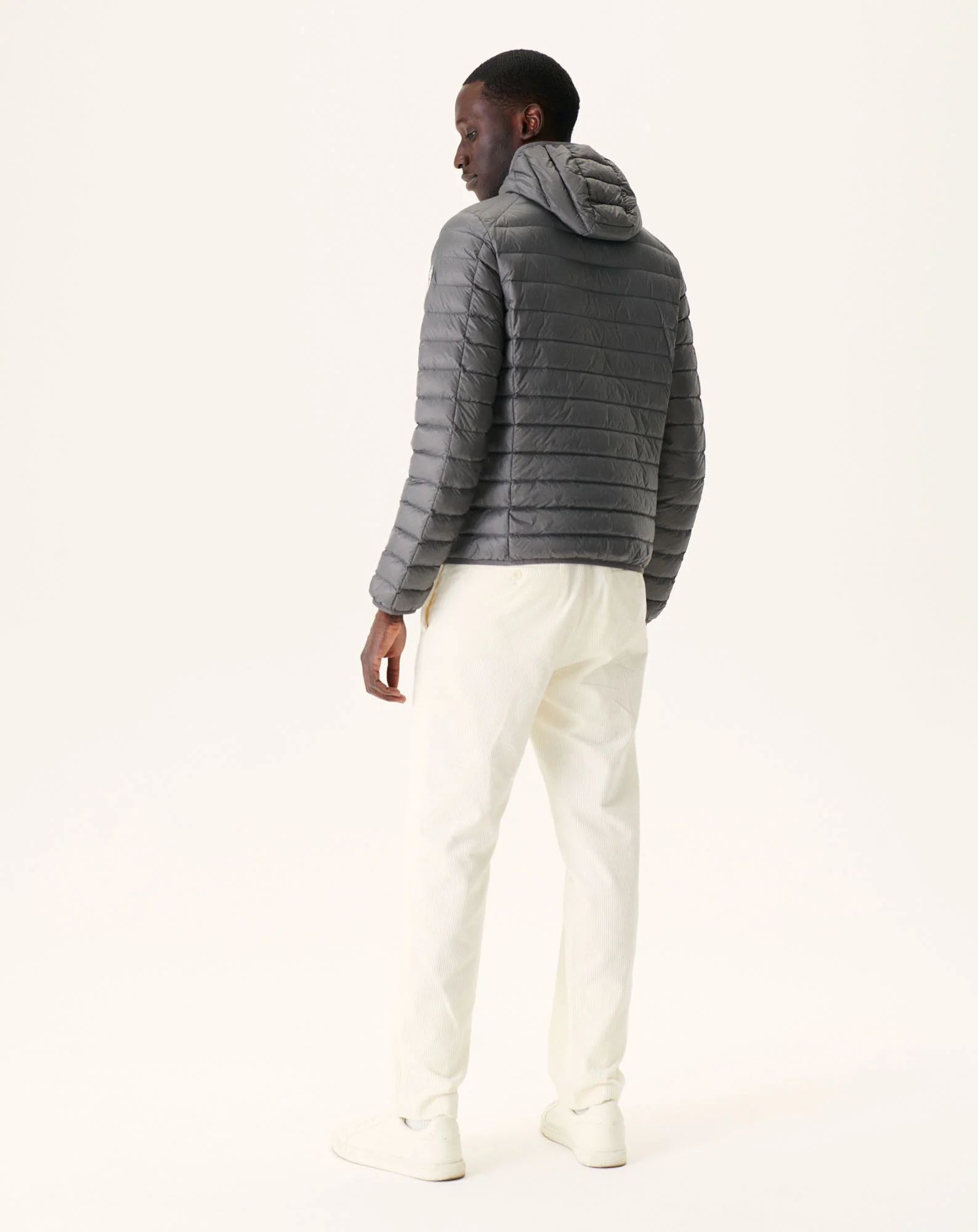 Lightweight hooded down jacket Dark denim Nico