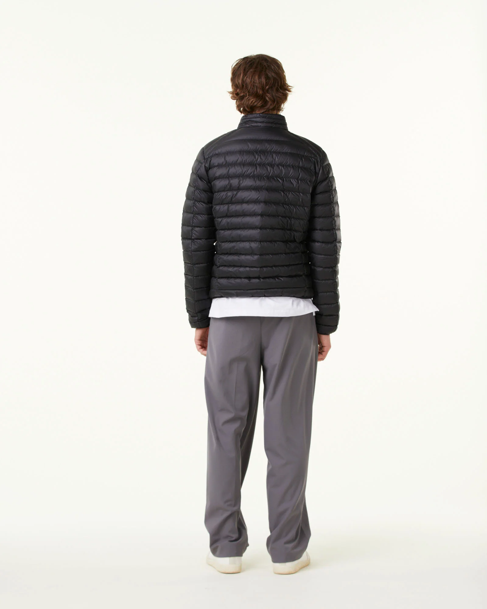 Light khaki matte lightweight padded jacket