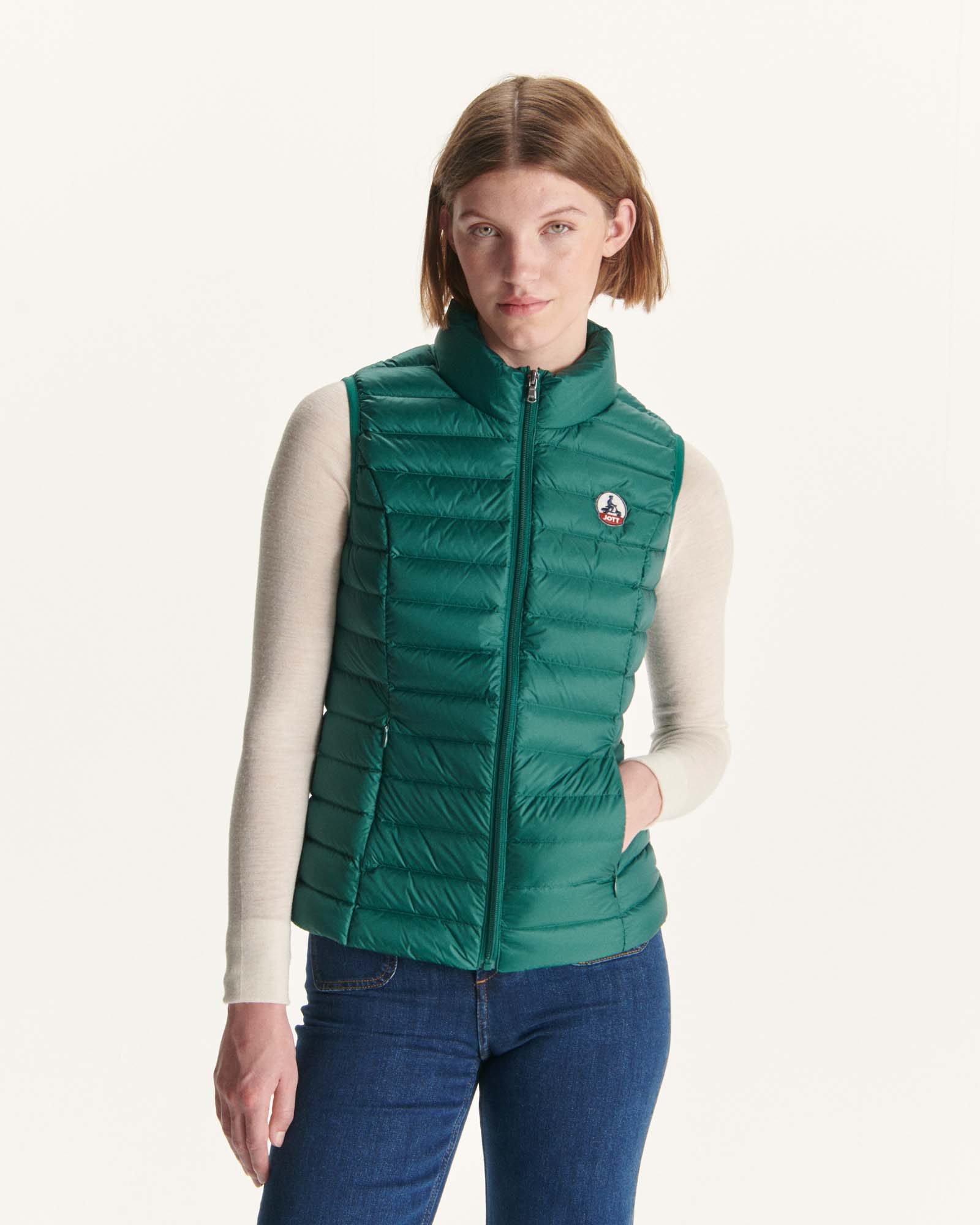 Sleeveless light down jacket Dark green Seda