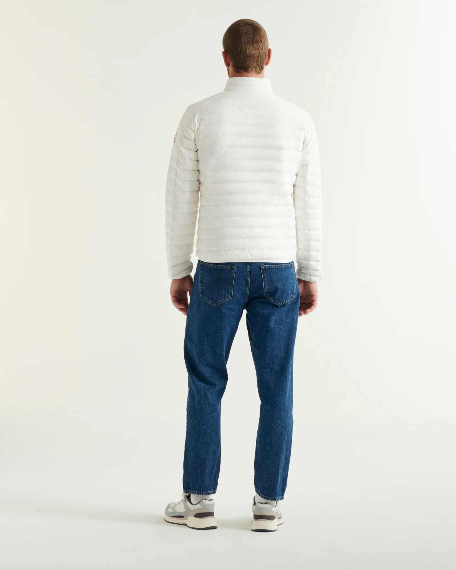 Light khaki matte lightweight padded jacket