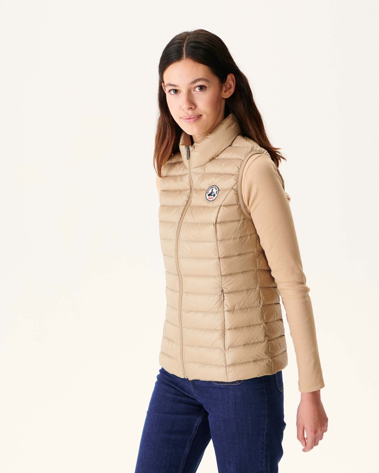 Light sleeveless padded jacket Beige Seda