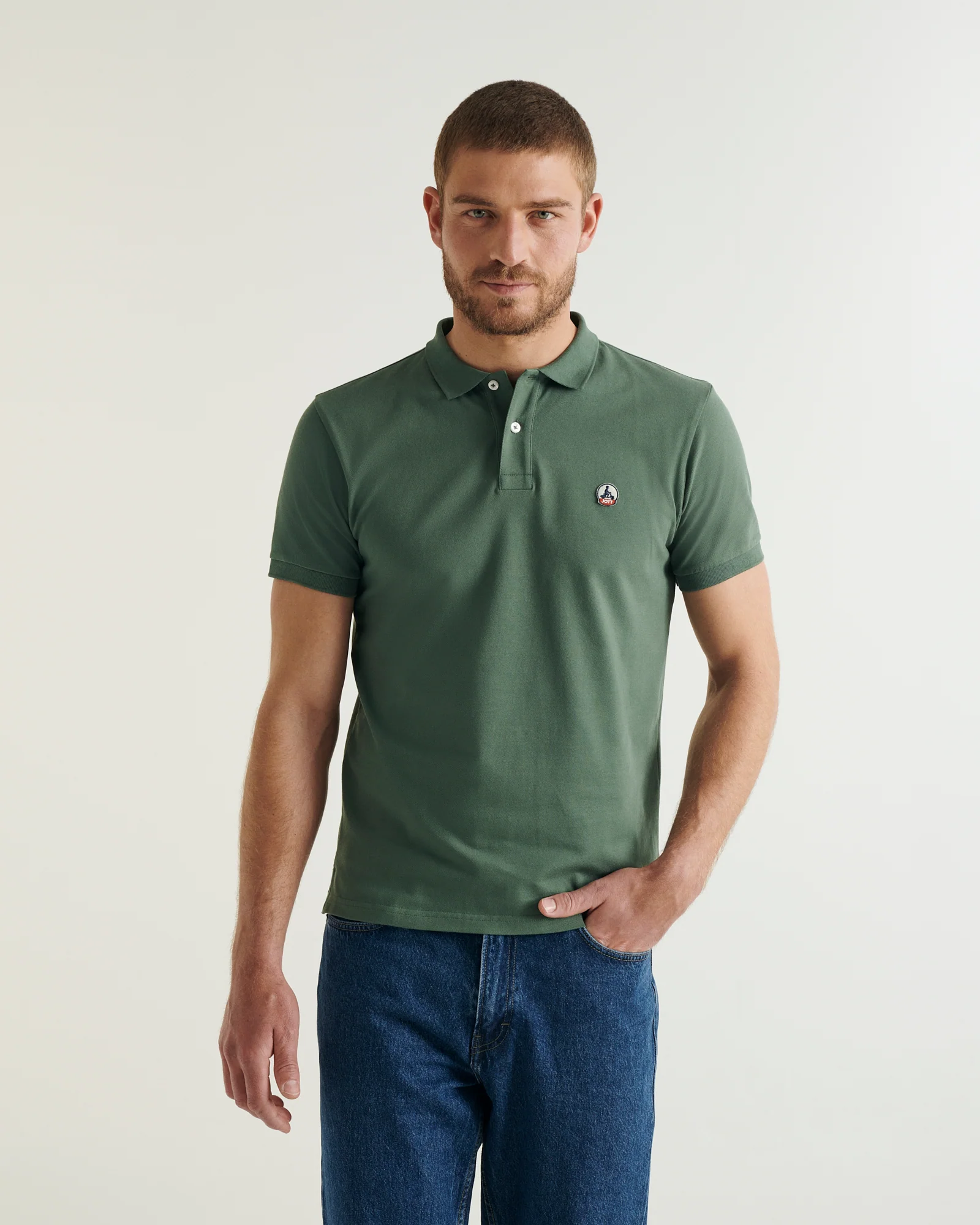 Polo shirt in organic cotton Celadon green Marbella