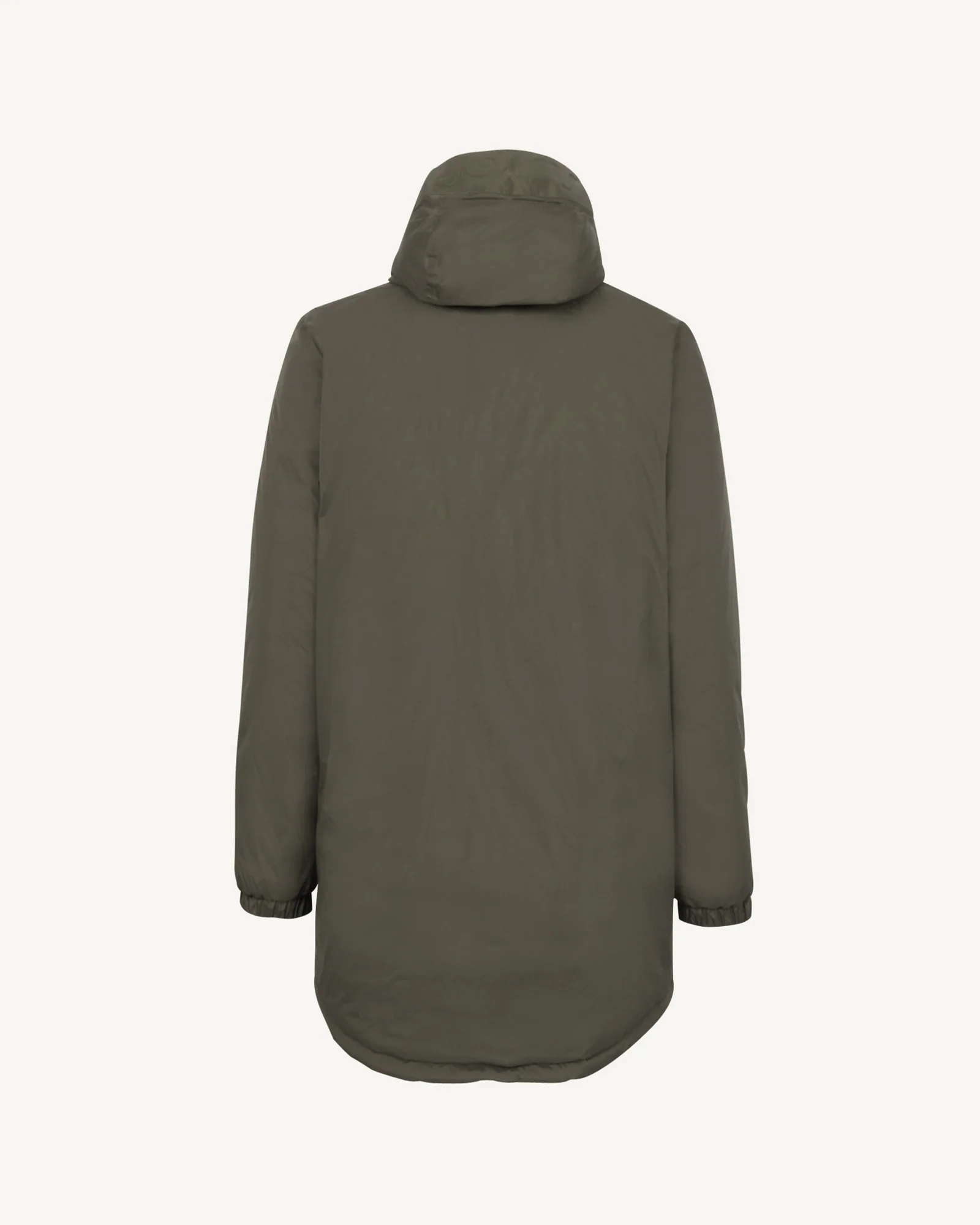 Down jacket long reversible hooded Army/Beige Amsterdam 2.0