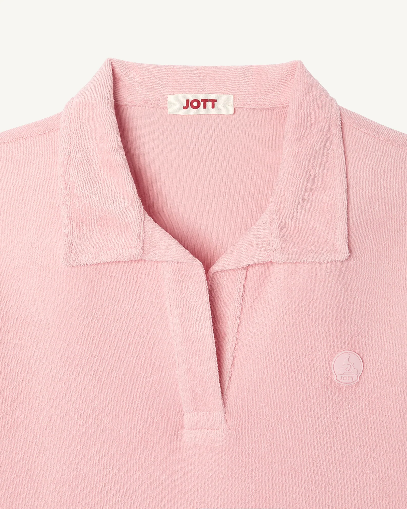 Anya peach pink straight-cut polo dress