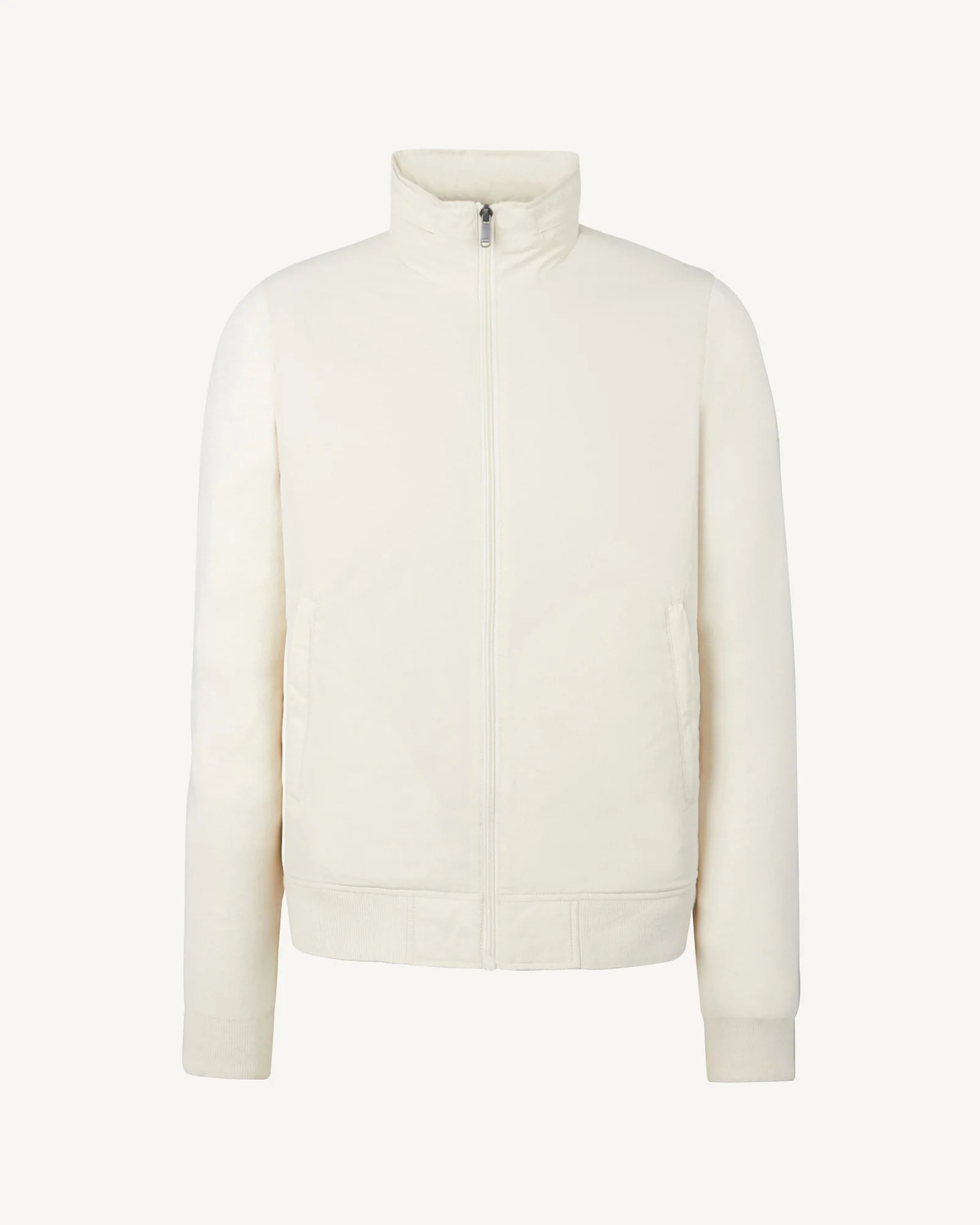 Two-material hooded jacket Clay Bardenas