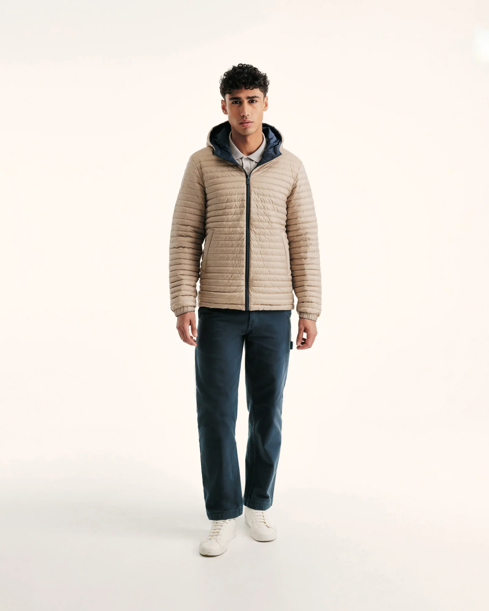 Down jacket ultralight reversible Navy/Beige Chicago 2.0