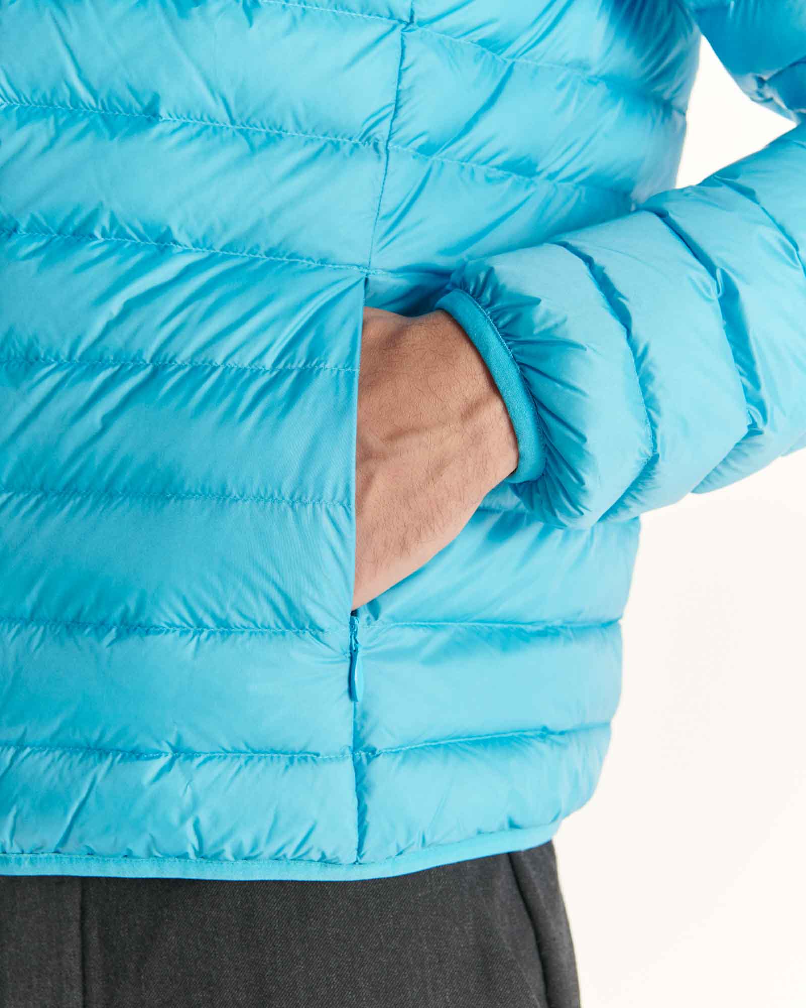 Lightweight hooded down jacket Dark denim Nico