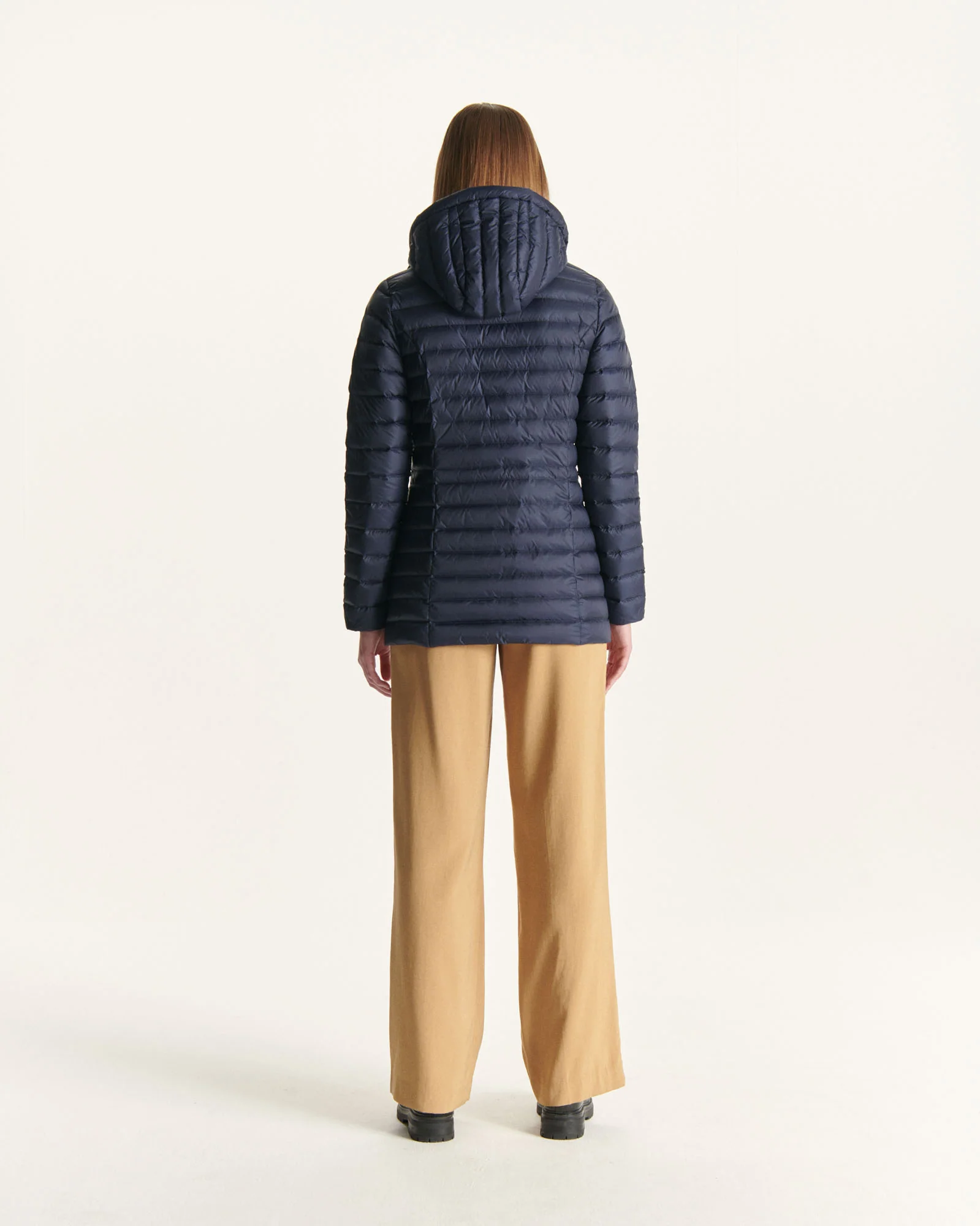 Down jacket mid-length hoodie Black Nour 2.0