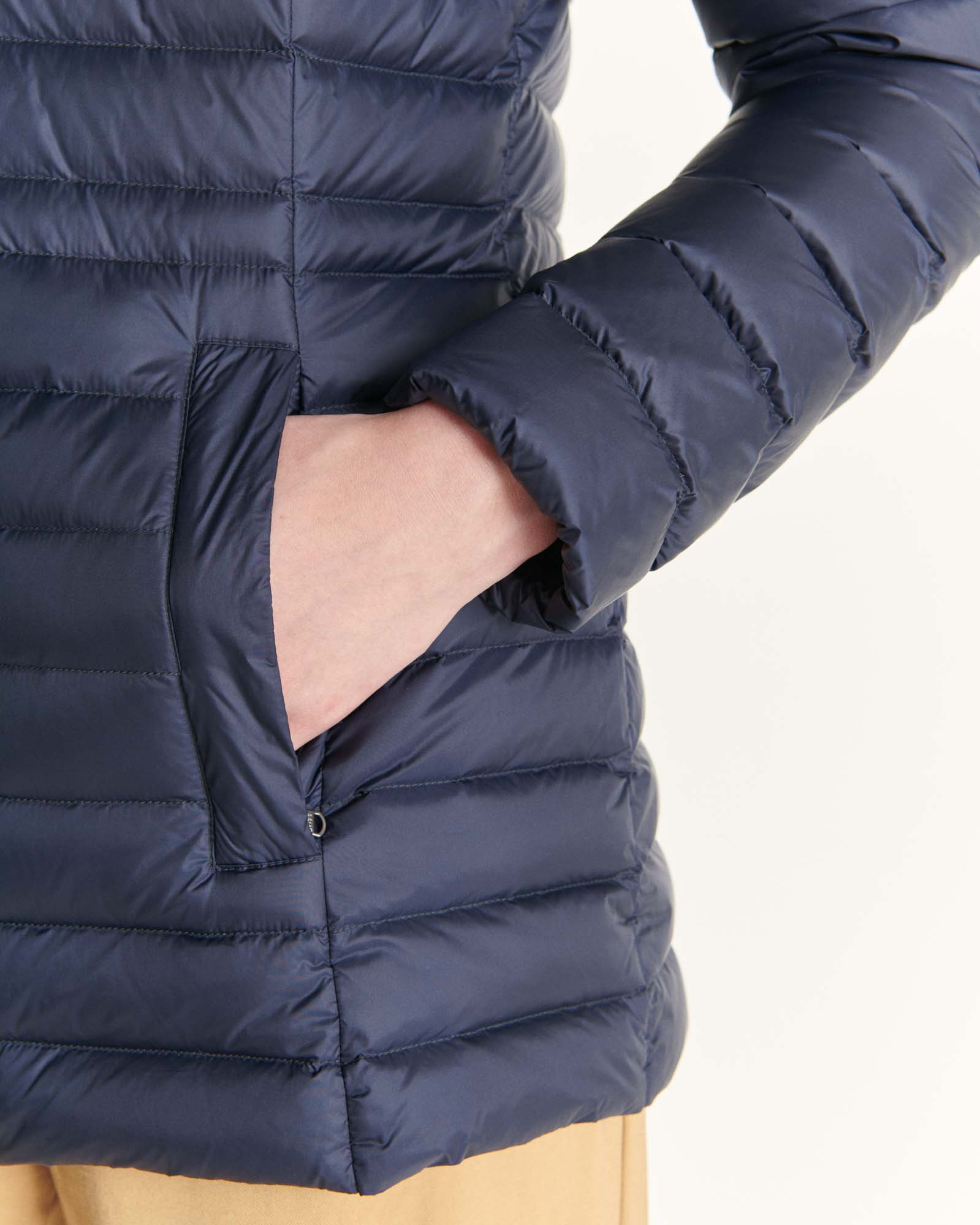 Down jacket mid-length hoodie Black Nour 2.0