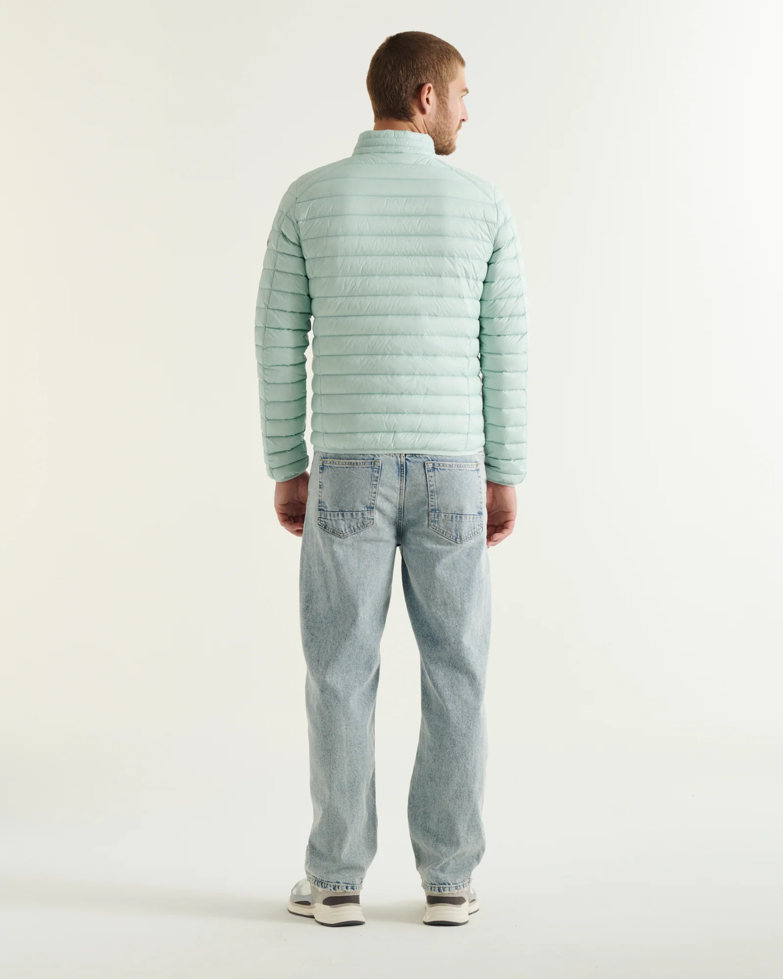 Light khaki matte lightweight padded jacket