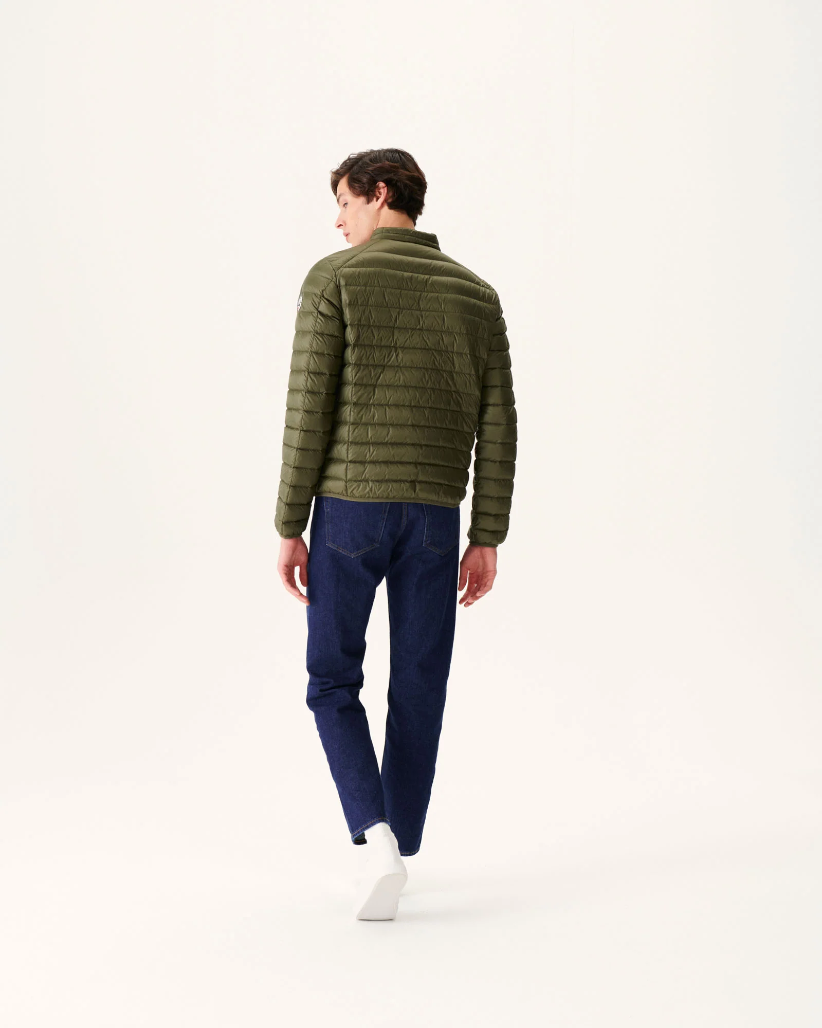 Light khaki matte lightweight padded jacket