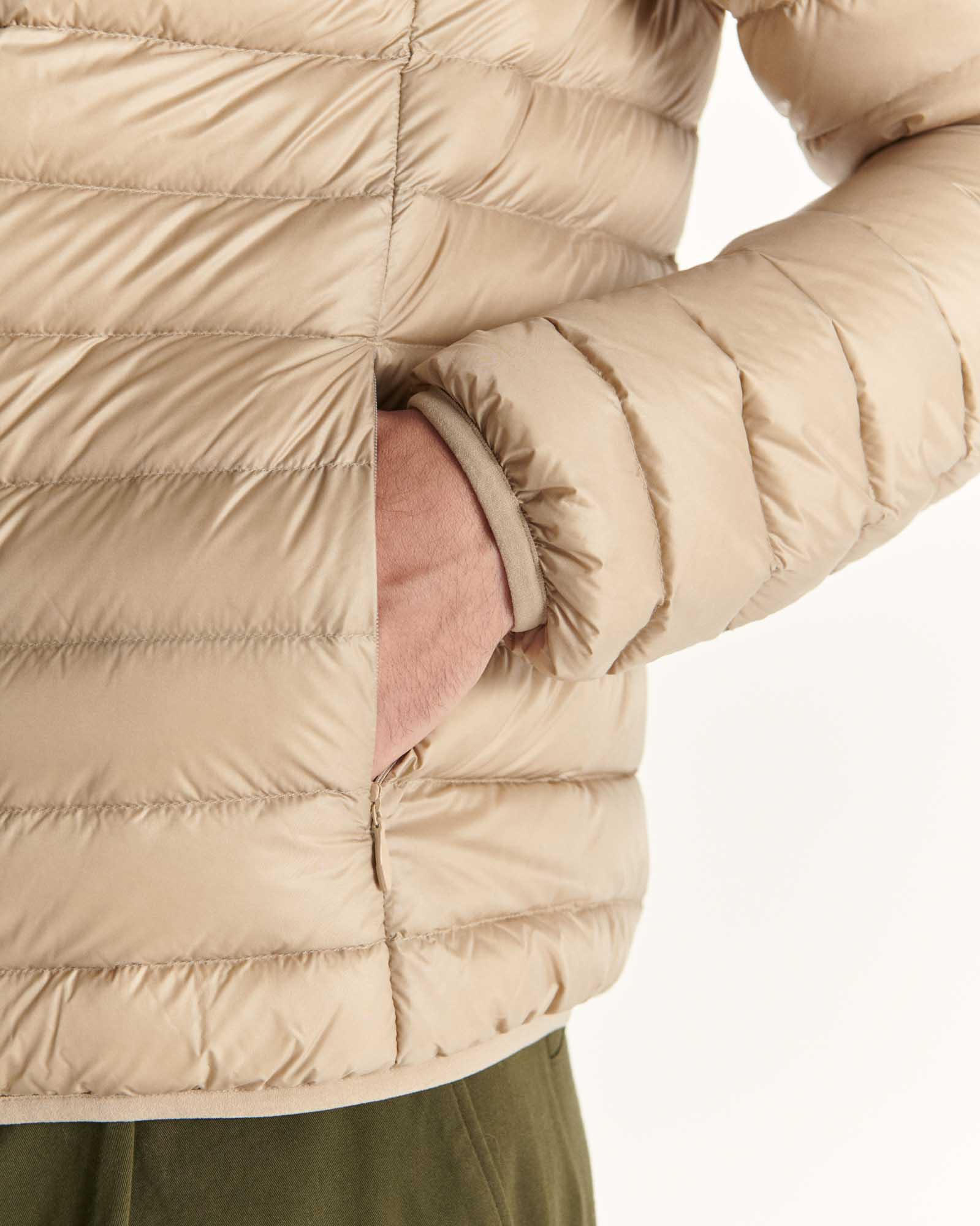 Light khaki matte lightweight padded jacket