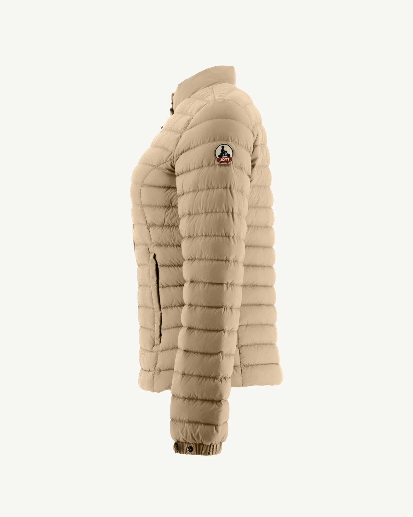 Down jacket light biker cut Beige Nina 2.0