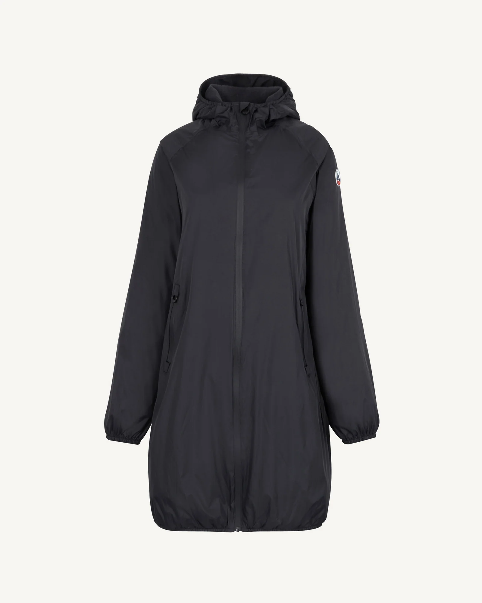 Black Glendale Polar fleece-lined long raincoat